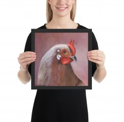 chicken framed 14 inch